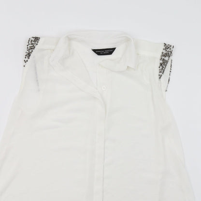 Dorothy Perkins Womens White   Basic Button-Up Size 8