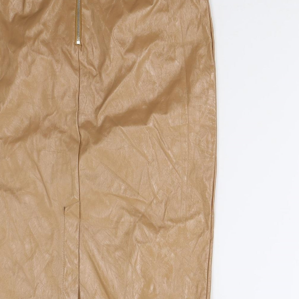 Topshop Womens Beige   Straight & Pencil Skirt Size 10