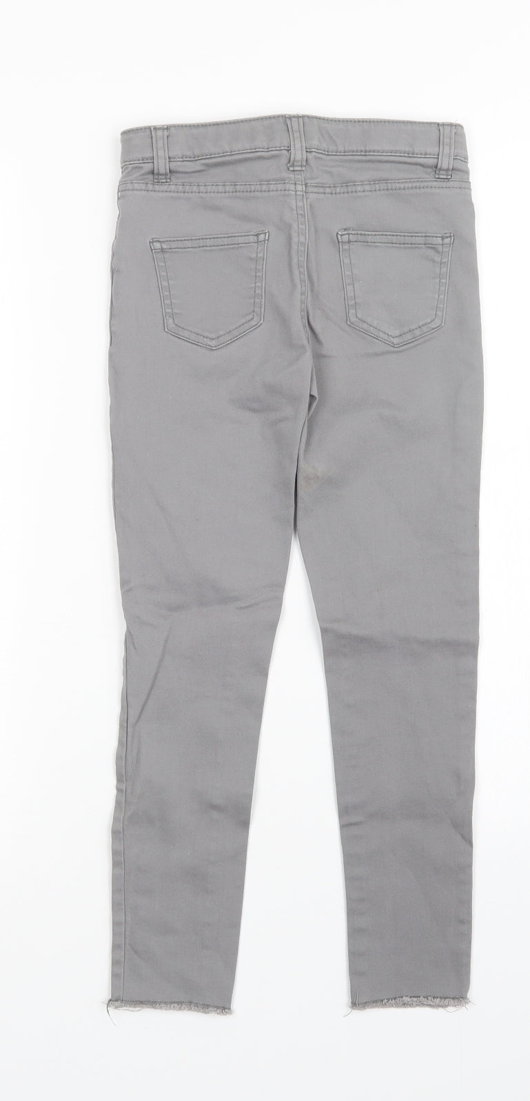 Back view of denim Co girls’ grey skinny jeans, size 8-9, years