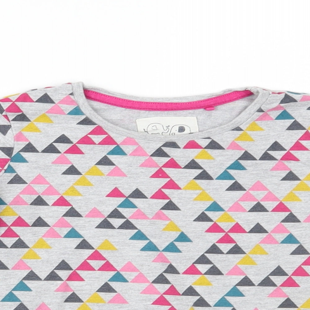 NEXT Girls Grey Geometric  Basic T-Shirt Size 2-3 Years