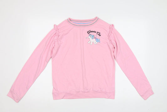 Primark Womens Pink   Pullover Sweatshirt Size S  - Unicorn