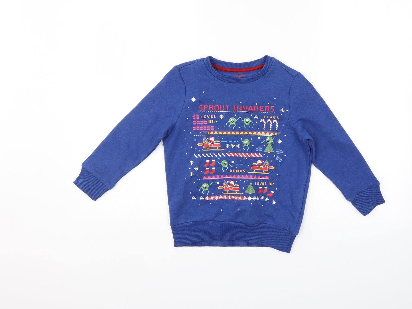 F&F Boys Blue   Pullover Sweatshirt Size 5-6 Years