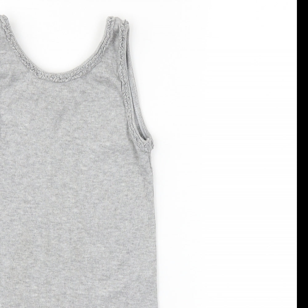 I love girls wear Girls Grey  Rayon Basic T-Shirt Size 8-9 Years
