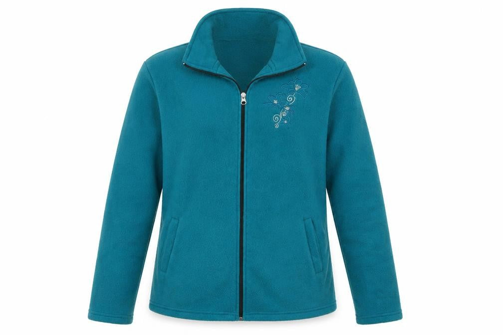 Anne De Lancay Womens Blue Floral  Jacket  Size M