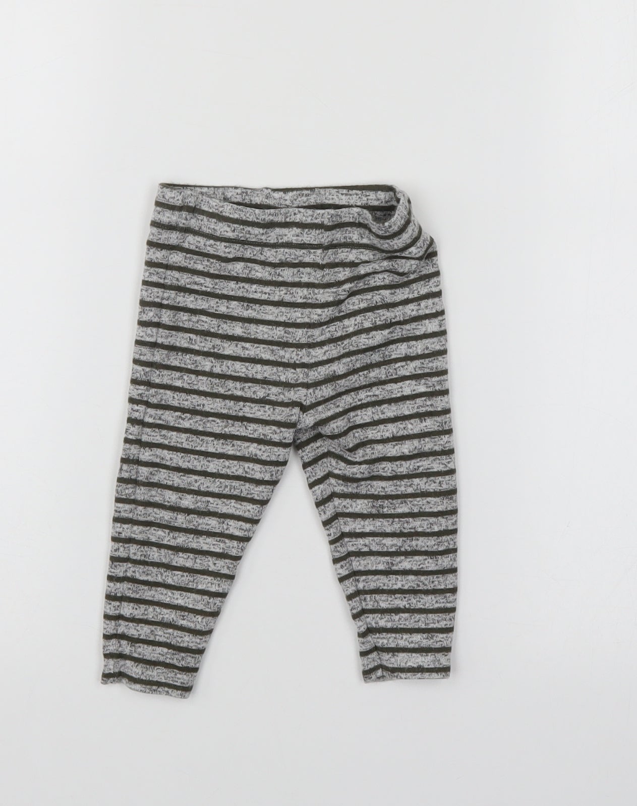 Fred & Flo Boys Grey Striped  Sweatpants Leggings Size 6-9 Months
