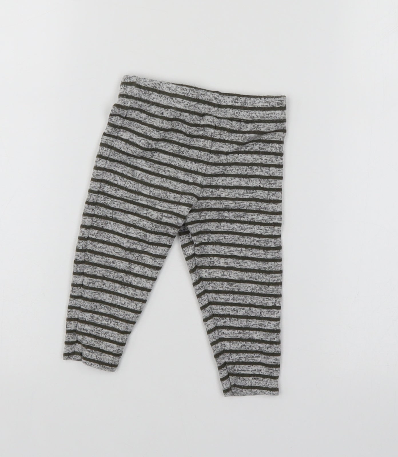 Fred & Flo Boys Grey Striped  Sweatpants Leggings Size 6-9 Months