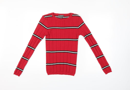 Primark Womens Red Striped  Pullover Jumper Size 6