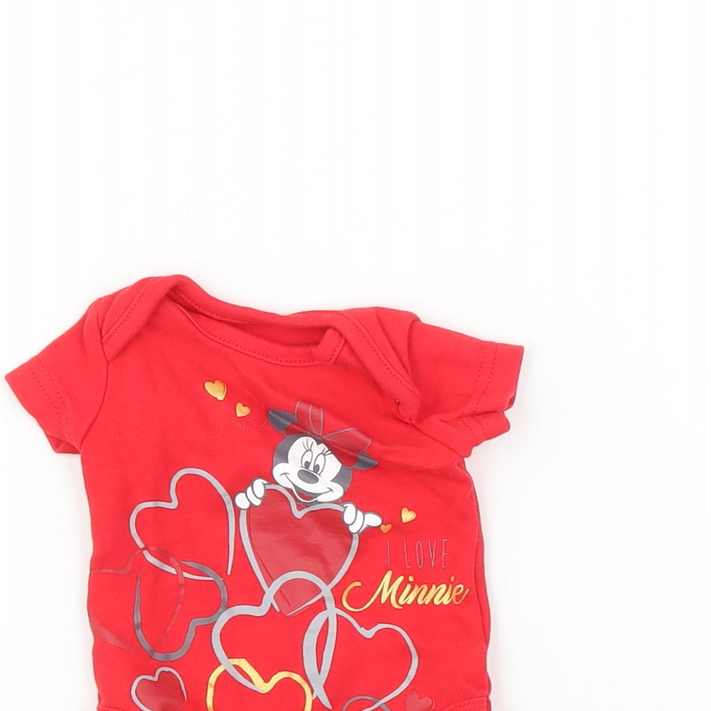 Disney Baby Red   Romper One-Piece Size Newborn  - i Love Minnie