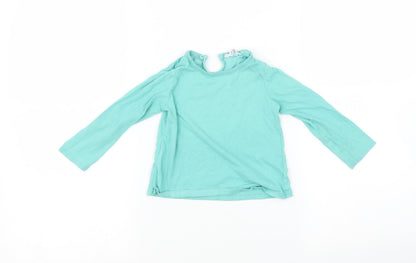 Additional front view of John Lewis Baby Blue Basic T-Shirt, size 12-18, Months