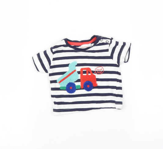 Bluezoo Baby Multicoloured Striped  Basic T-Shirt Size 3-6 Months