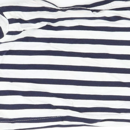 Brand and care label for Bluezoo Baby Multicoloured Striped Basic T-Shirt, size 3-6, Months