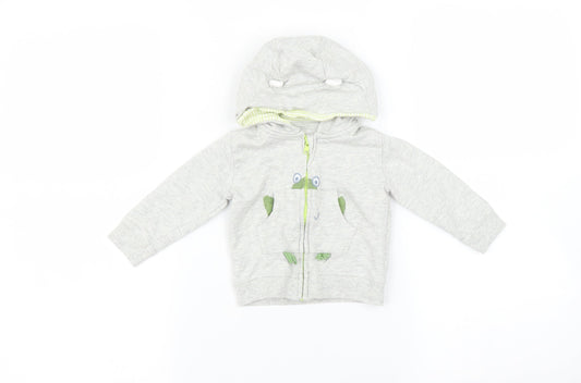 M Baby Grey   Full Zip Jumper Size 3-6 Months  - frog