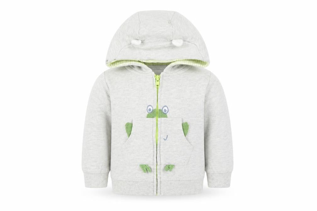 M Baby Grey   Full Zip Jumper Size 3-6 Months  - frog
