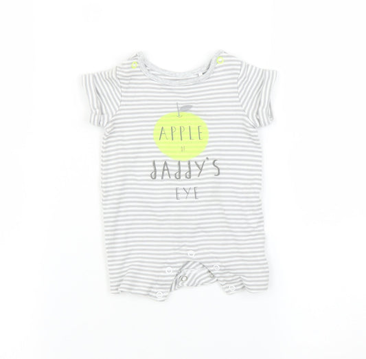 m Baby Grey Striped  Romper One-Piece Size Newborn  - Apple of daddys eye