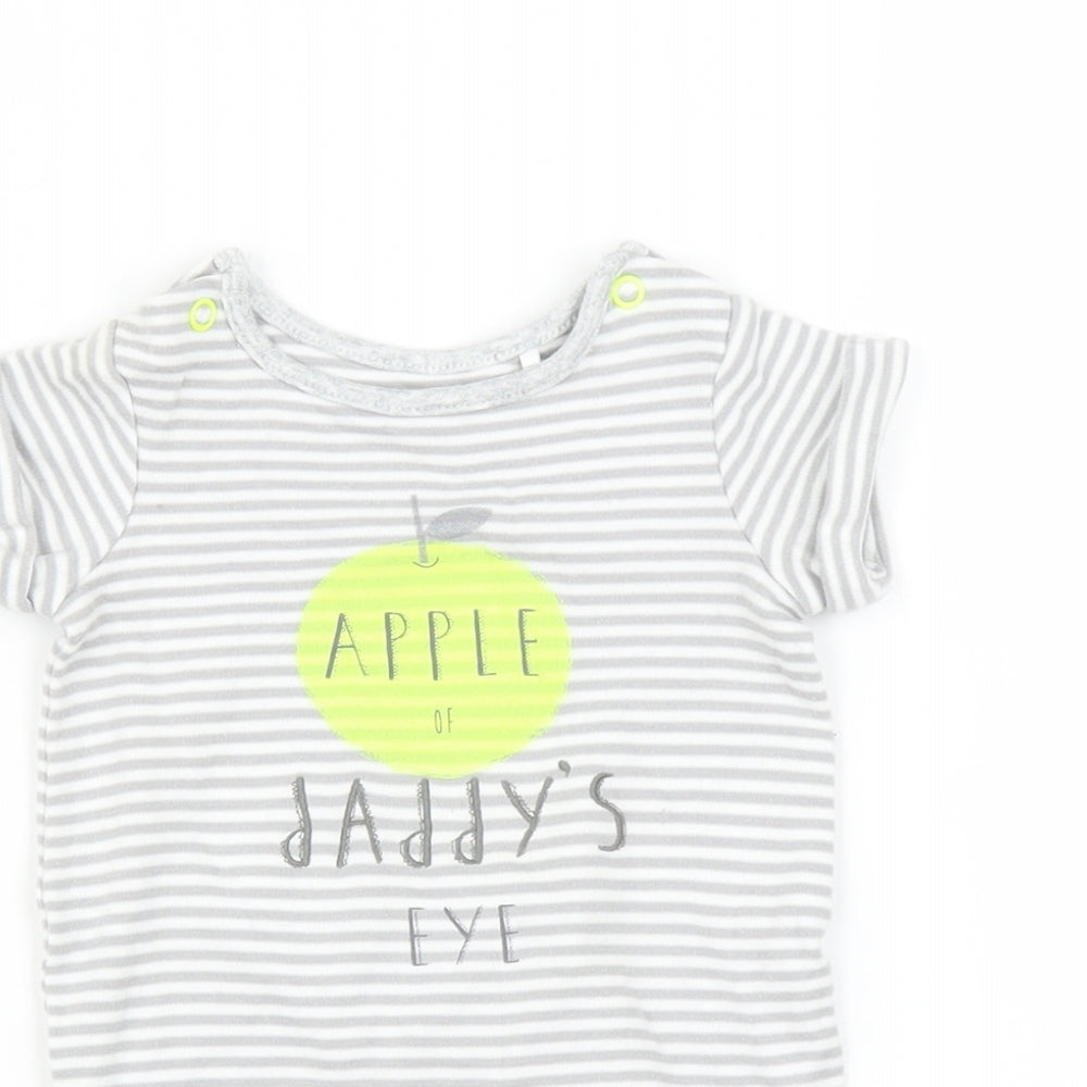 m Baby Grey Striped  Romper One-Piece Size Newborn  - Apple of daddys eye