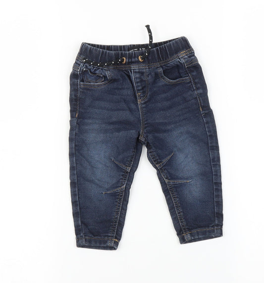 Denim Co Baby Blue   Jogger Trousers Size 6-9 Months