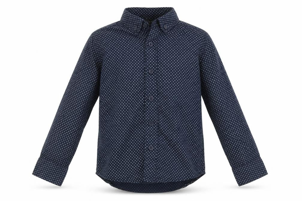 Primark Boys Blue Polka Dot   Button-Up Size 2-3 Years