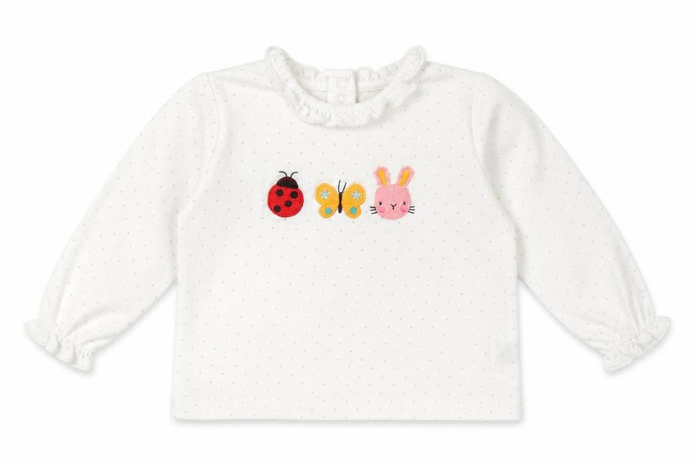 NEXT Girls White Spotted  Basic Blouse Size 3-6 Months