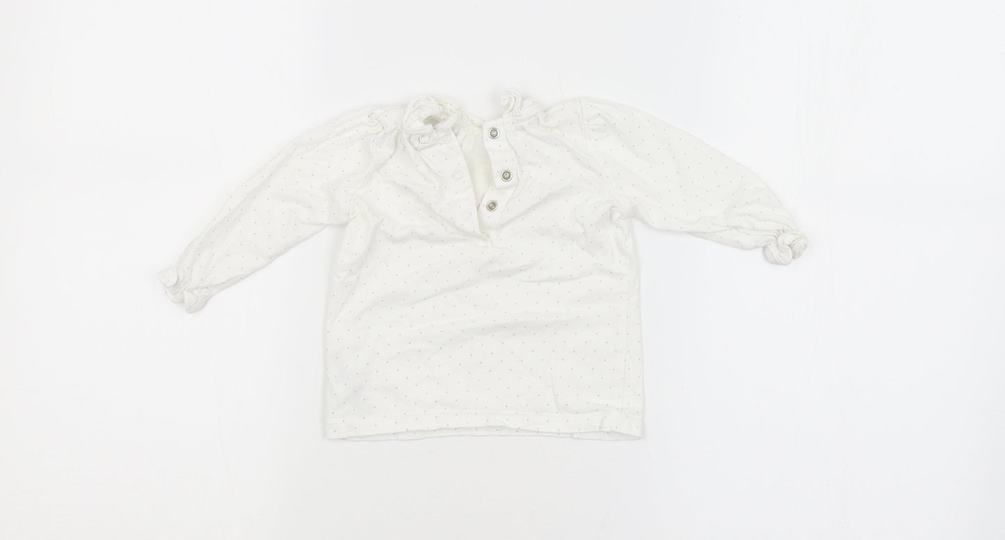 NEXT Girls White Spotted  Basic Blouse Size 3-6 Months