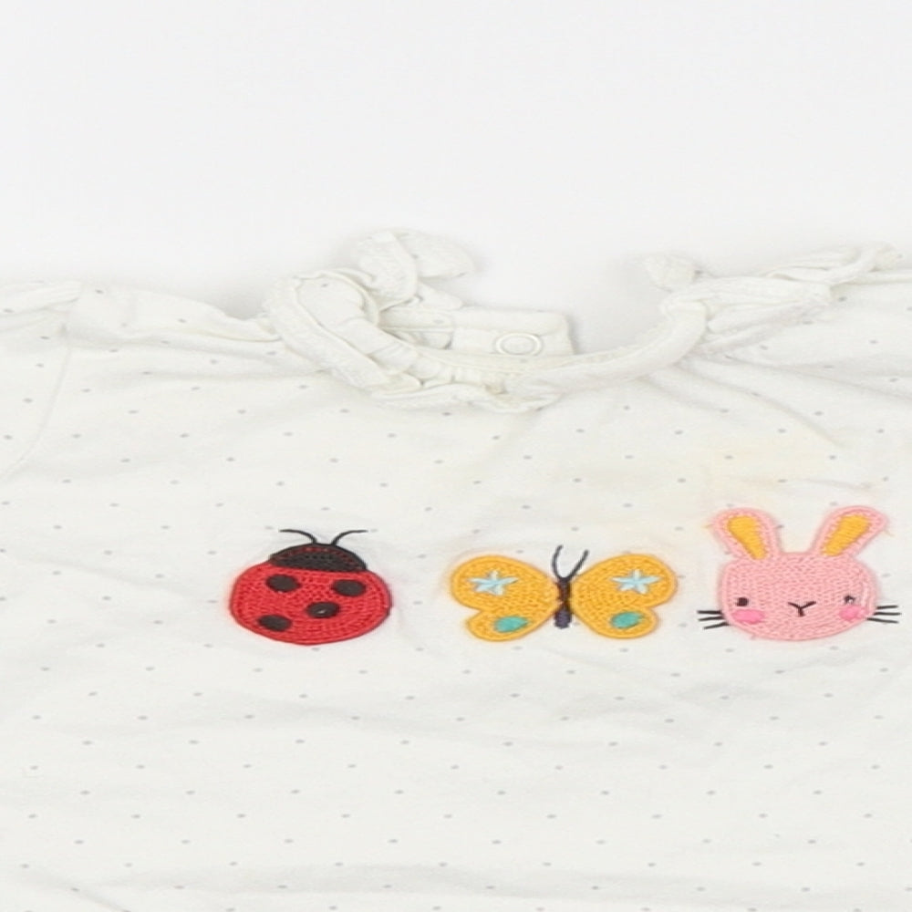 NEXT Girls White Spotted  Basic Blouse Size 3-6 Months