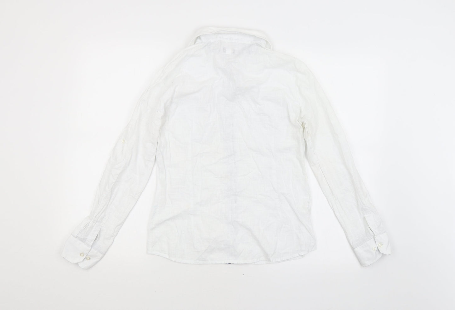 VICKERS Womens White Floral  Basic Button-Up Size XL