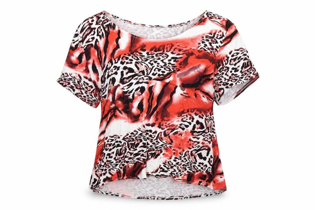 Saloos Womens Multicoloured Animal Print  Basic Blouse Size XL