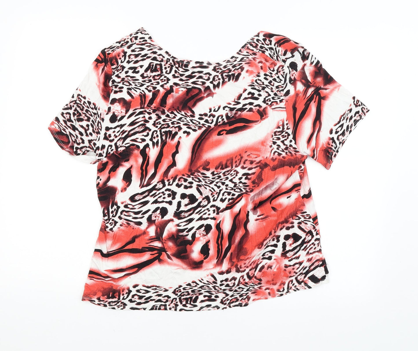 Saloos Womens Multicoloured Animal Print  Basic Blouse Size XL
