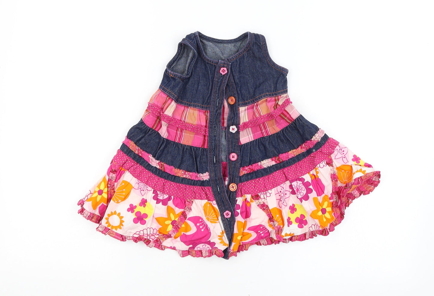 M&S Girls Multicoloured Floral  A-Line  Size 3-6 Months