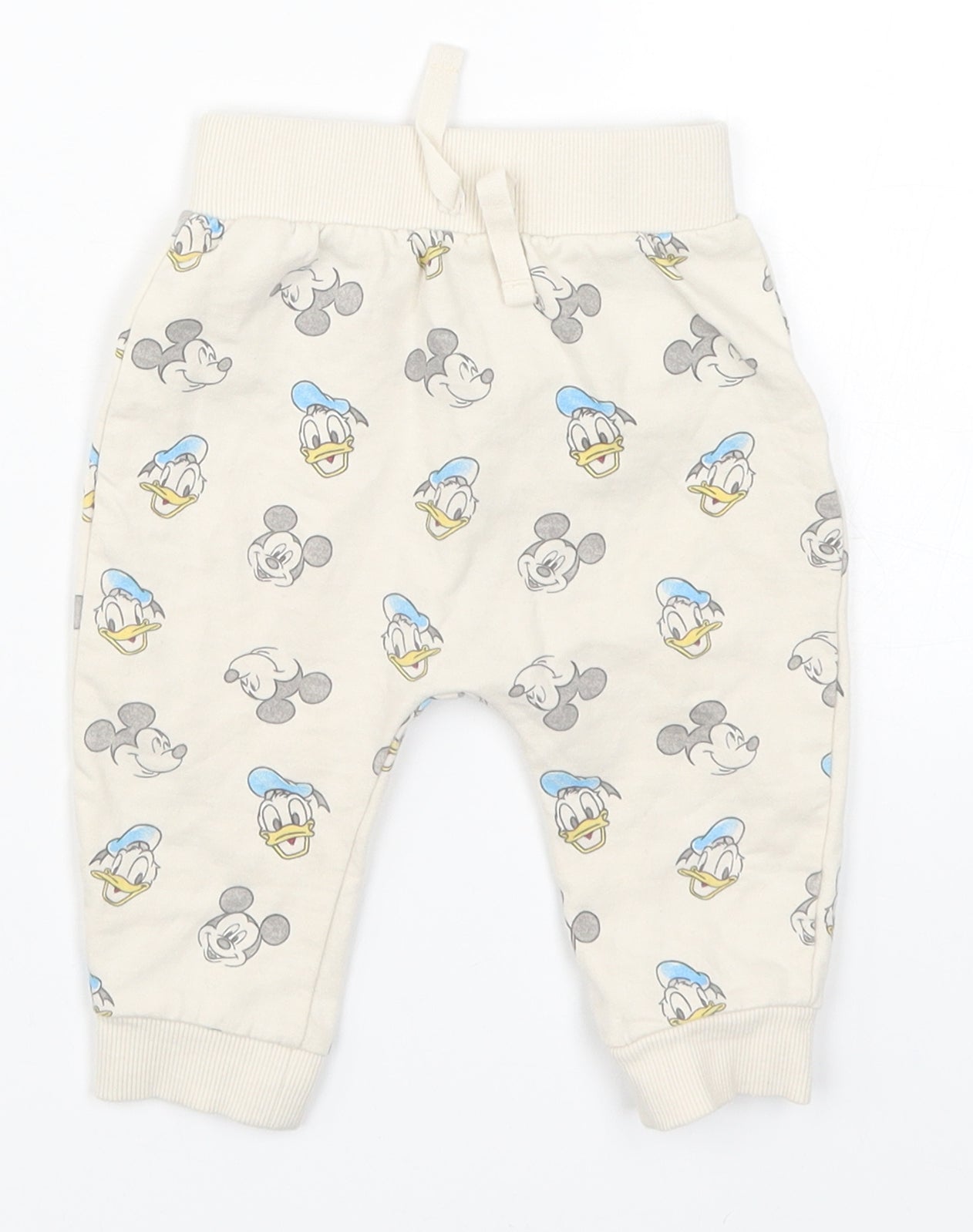 George Baby Beige   Sweatpants Trousers Size 3-6 Months  - Mickey Mouse Donald Duck