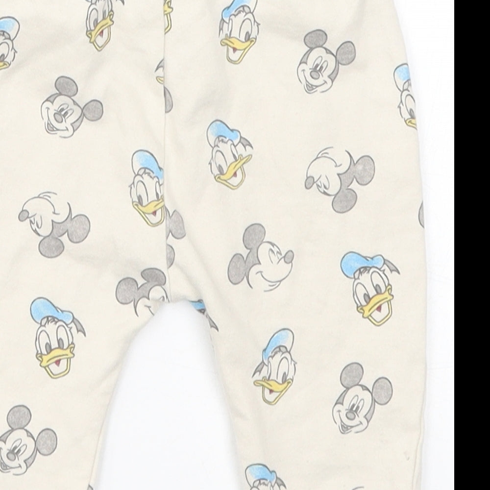 George Baby Beige   Sweatpants Trousers Size 3-6 Months  - Mickey Mouse Donald Duck