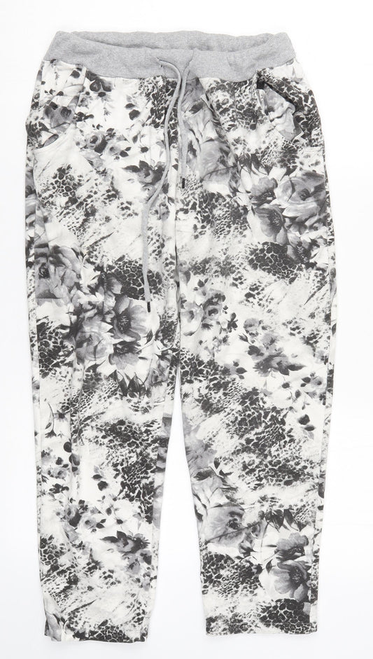 Preworn Womens Grey Geometric  Sweatpants Trousers Size 27 in L25 in