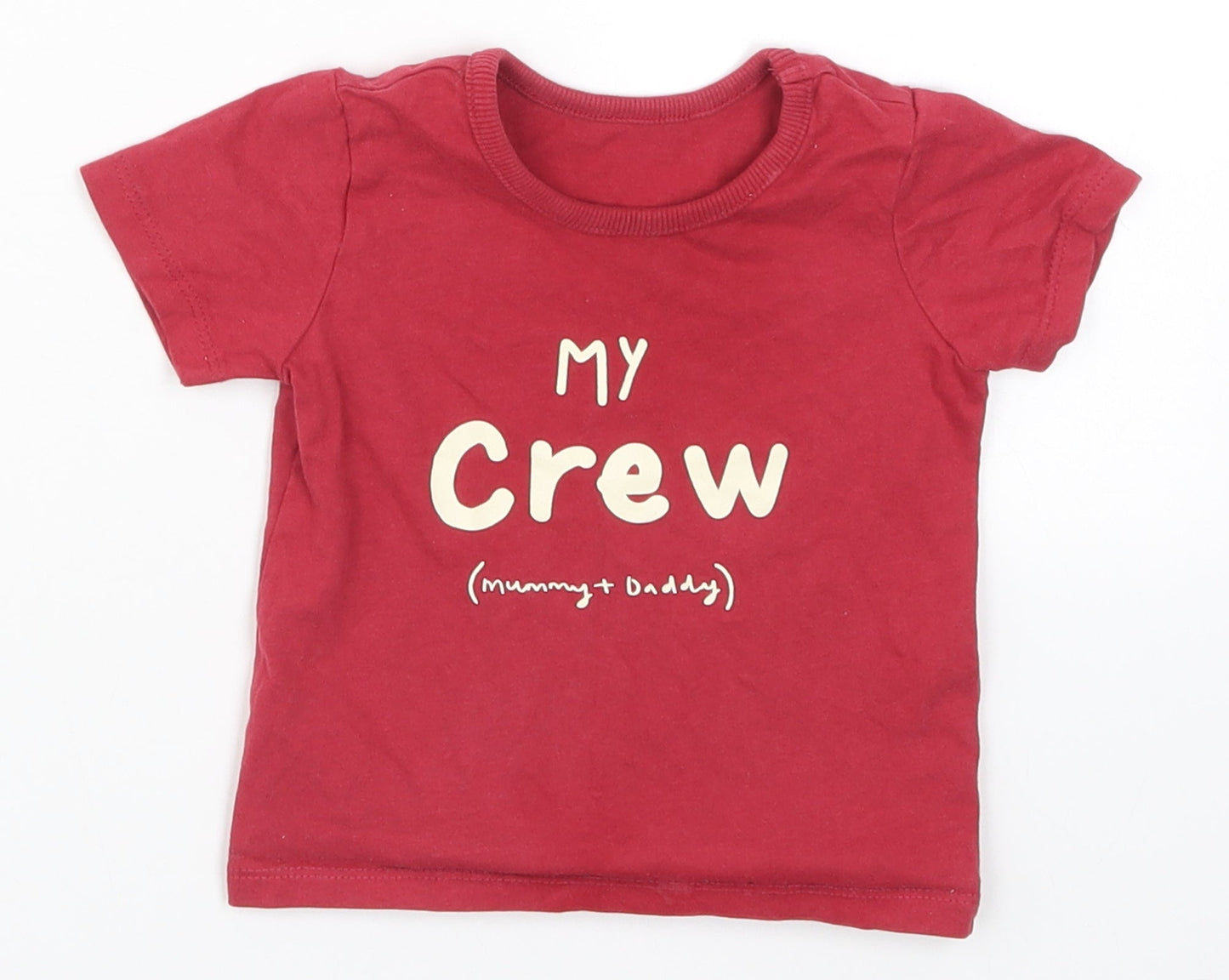George Baby Red   Basic T-Shirt Size 6-9 Months  - My Crew Mummy and Daddy