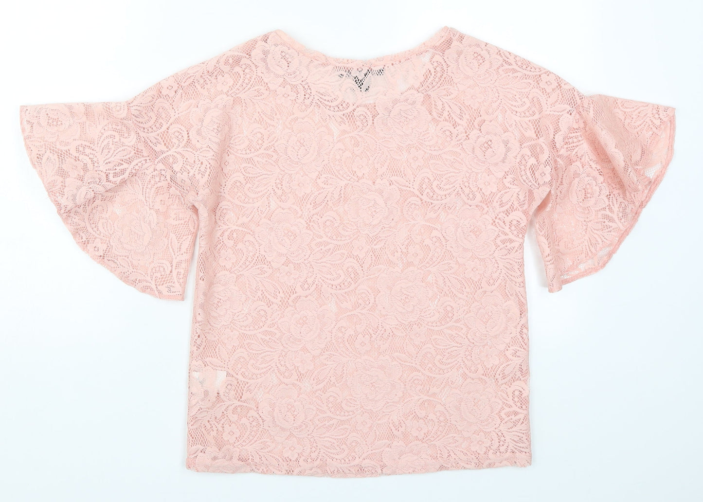 Atmosphere Womens Pink  Lace Basic T-Shirt Size 4