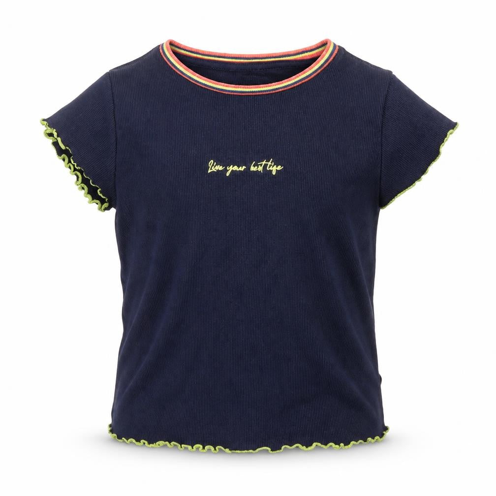 Marks & Spencer Girls Blue   Basic T-Shirt Size 7-8 Years  - Live Your Best Life