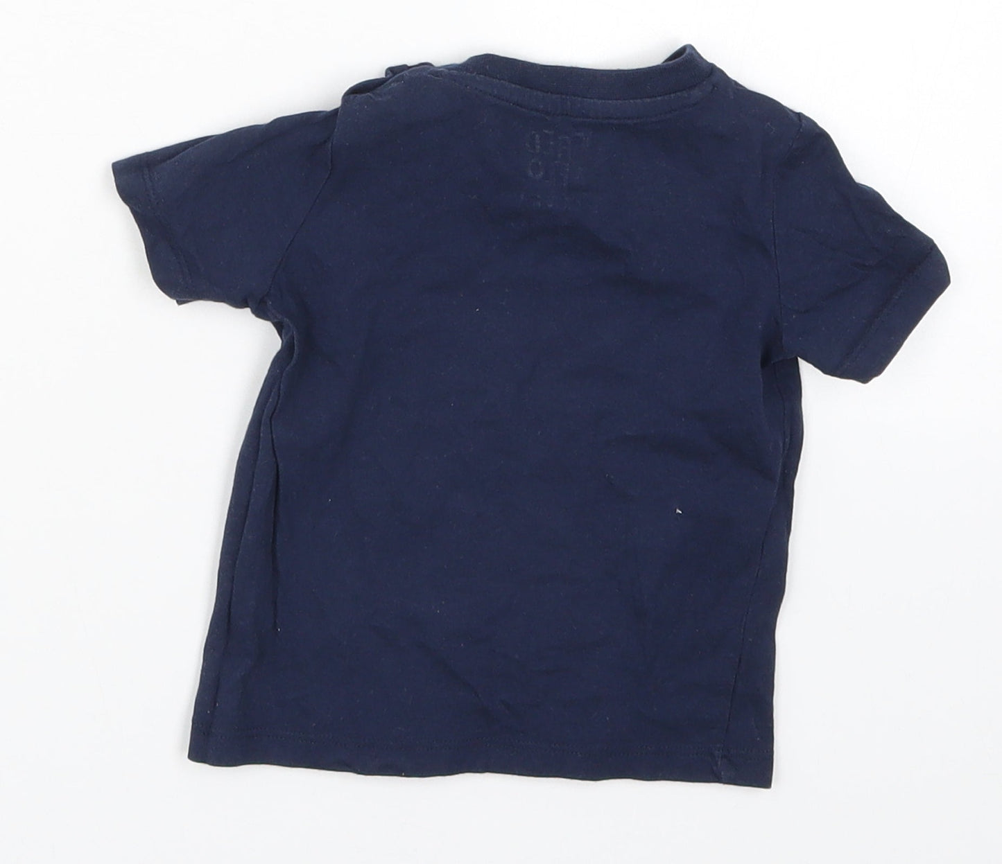 Fred & Flo Boys Blue   Basic T-Shirt Size 6-9 Months  - My Mummy is the Coolest Animals
