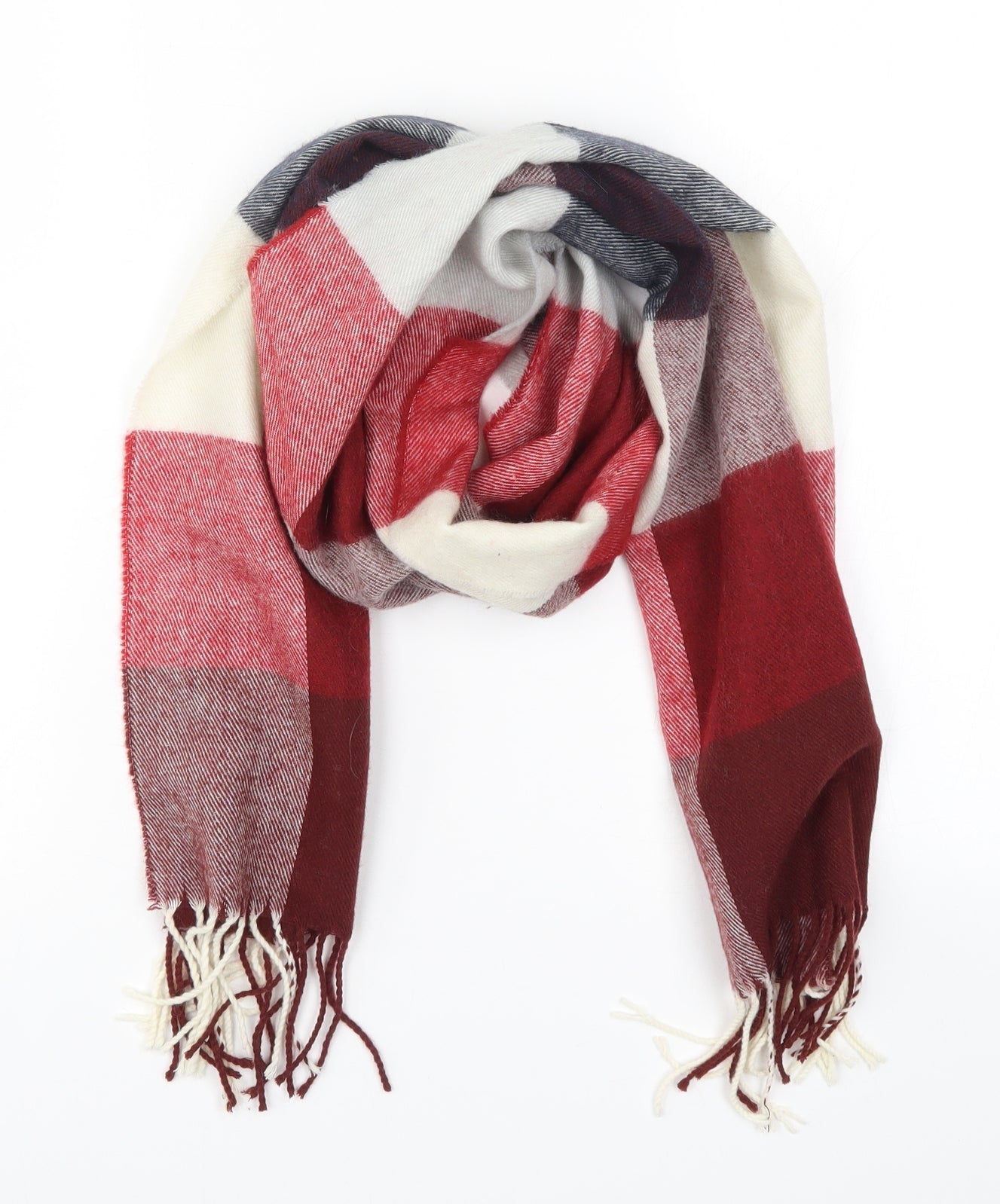 Preworn Womens Red Check   Scarf