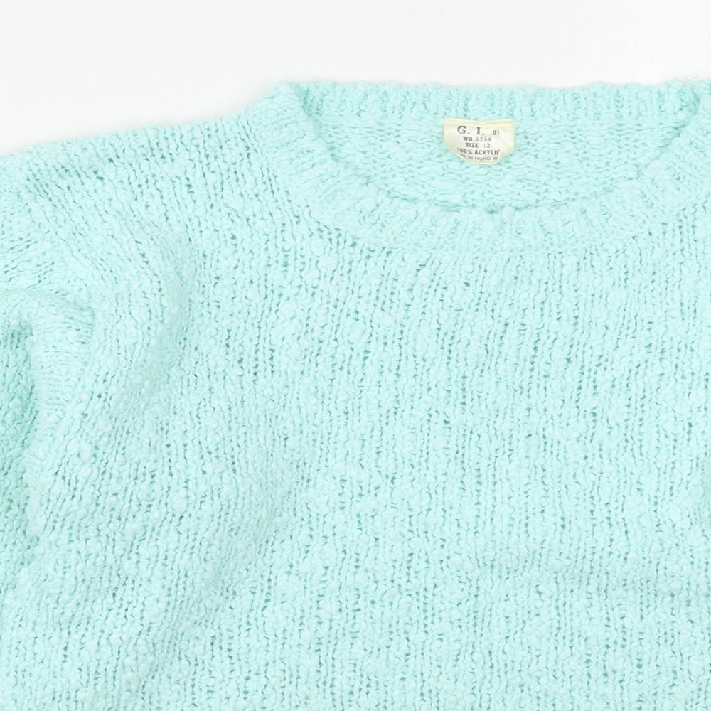 GI Womens Blue  Knit Pullover Jumper Size 12