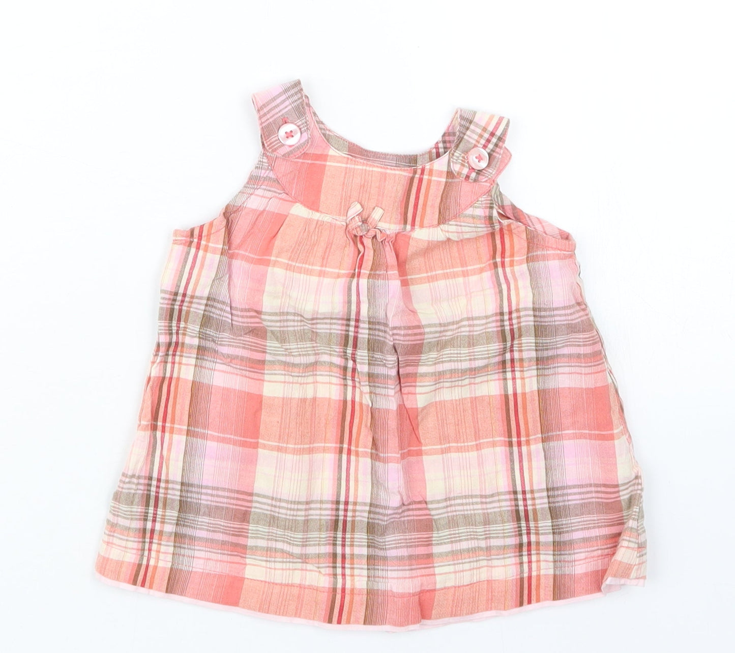 George Girls Pink Check  Basic T-Shirt Size 12-18 Months