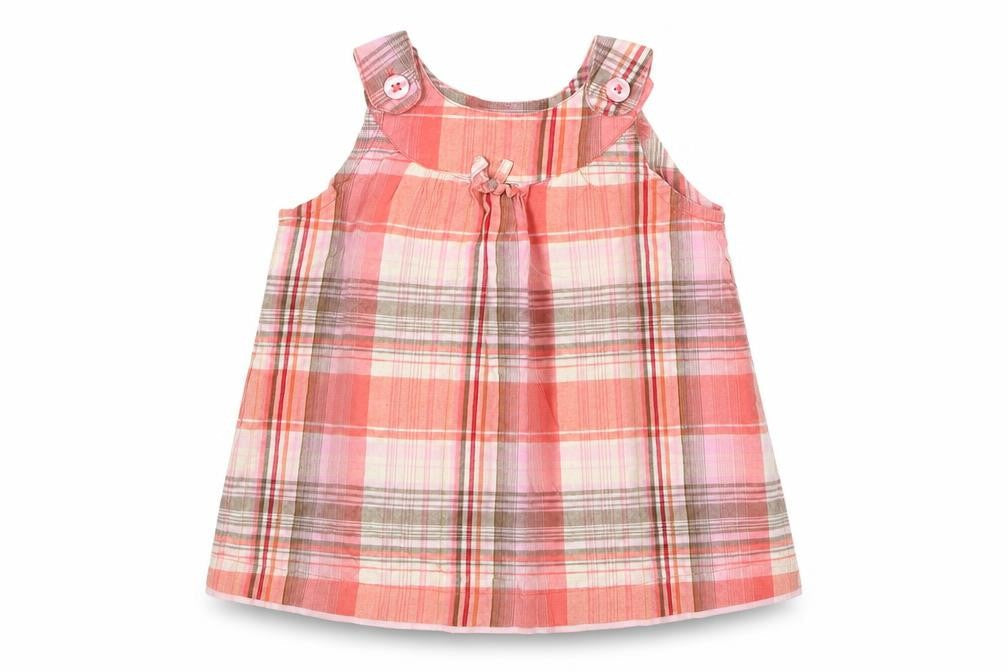 George Girls Pink Check  Basic T-Shirt Size 12-18 Months