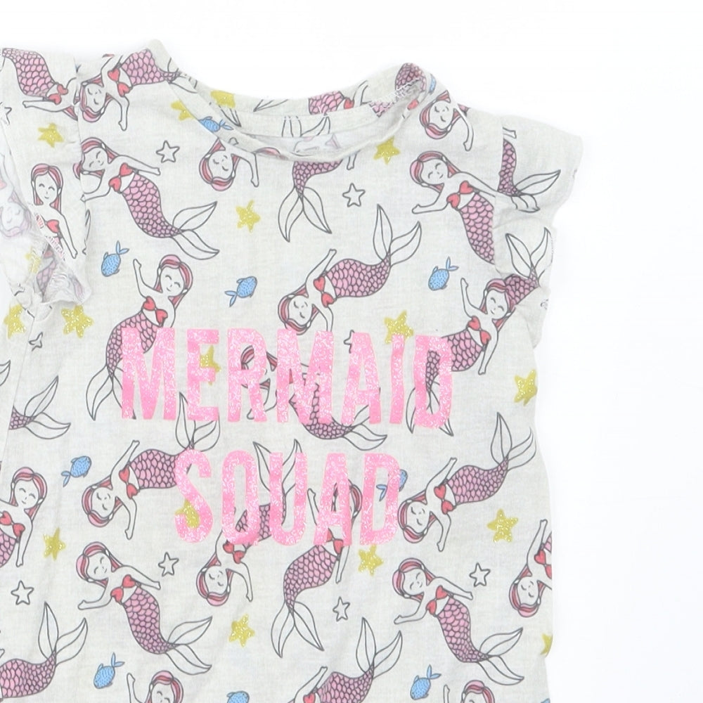 Pep&Co Girls Grey Geometric  Basic T-Shirt Size 18-24 Months