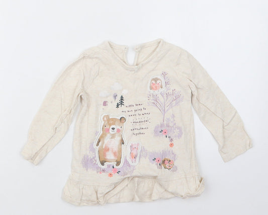 George Girls Beige   Basic T-Shirt Size 9-12 Months