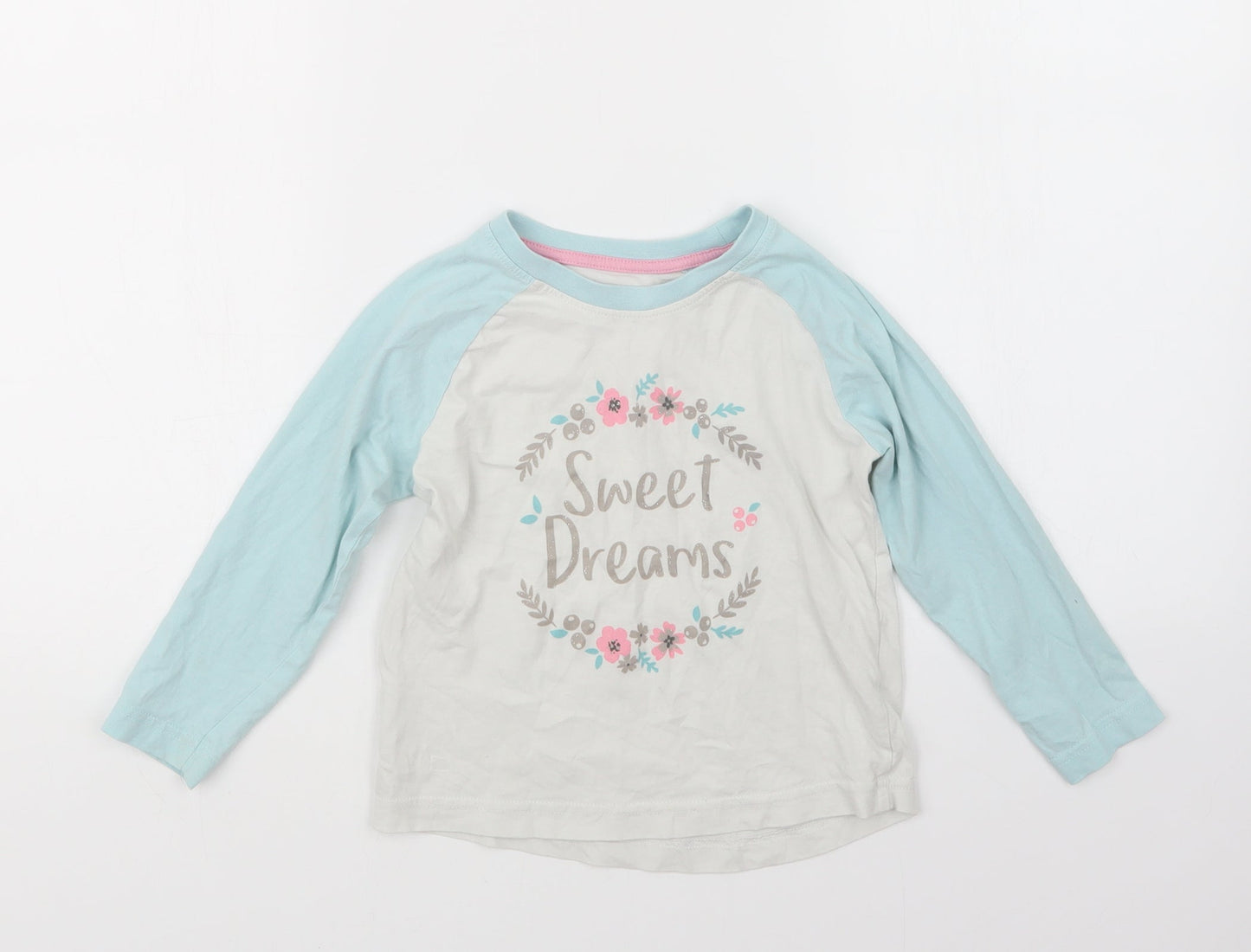Matalan Girls Blue Geometric  Top Pyjama Top Size 5 Years