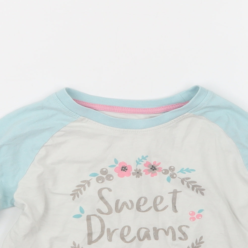Matalan Girls Blue Geometric  Top Pyjama Top Size 5 Years