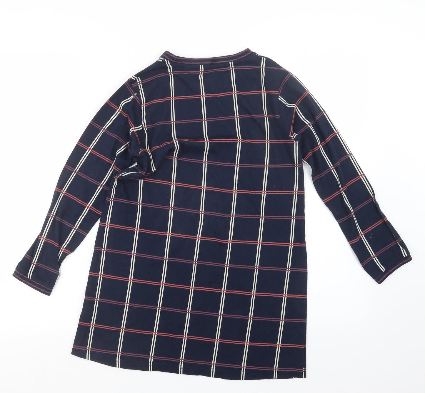 Crafted Girls Blue Check  Basic T-Shirt Size 11-12 Years
