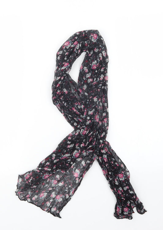 Preworn Womens Black Floral   Scarf