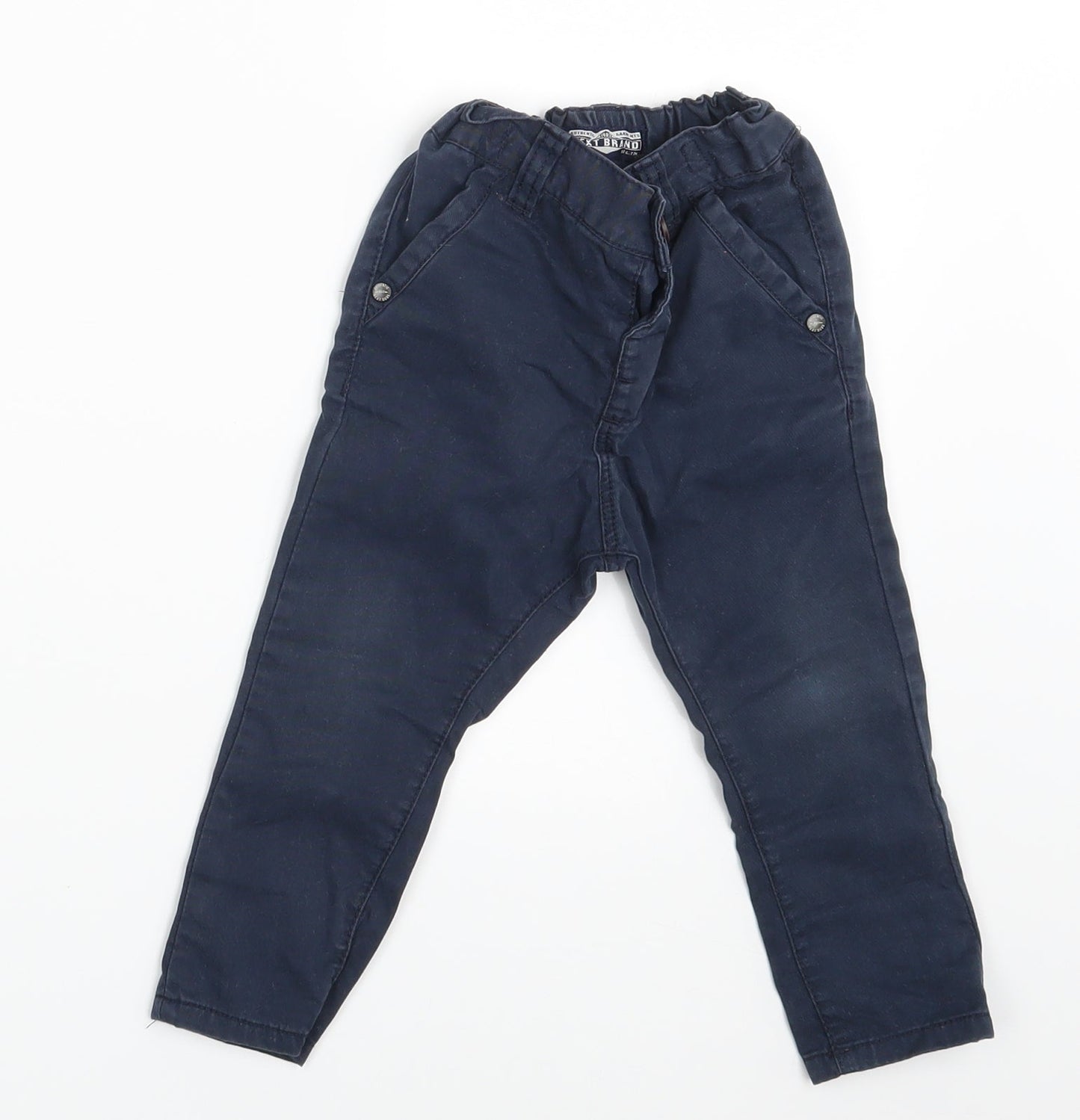NEXT Boys Blue  Denim Capri Trousers Size 9-12 Months  - Waist 16in; Inside  leg 11 in