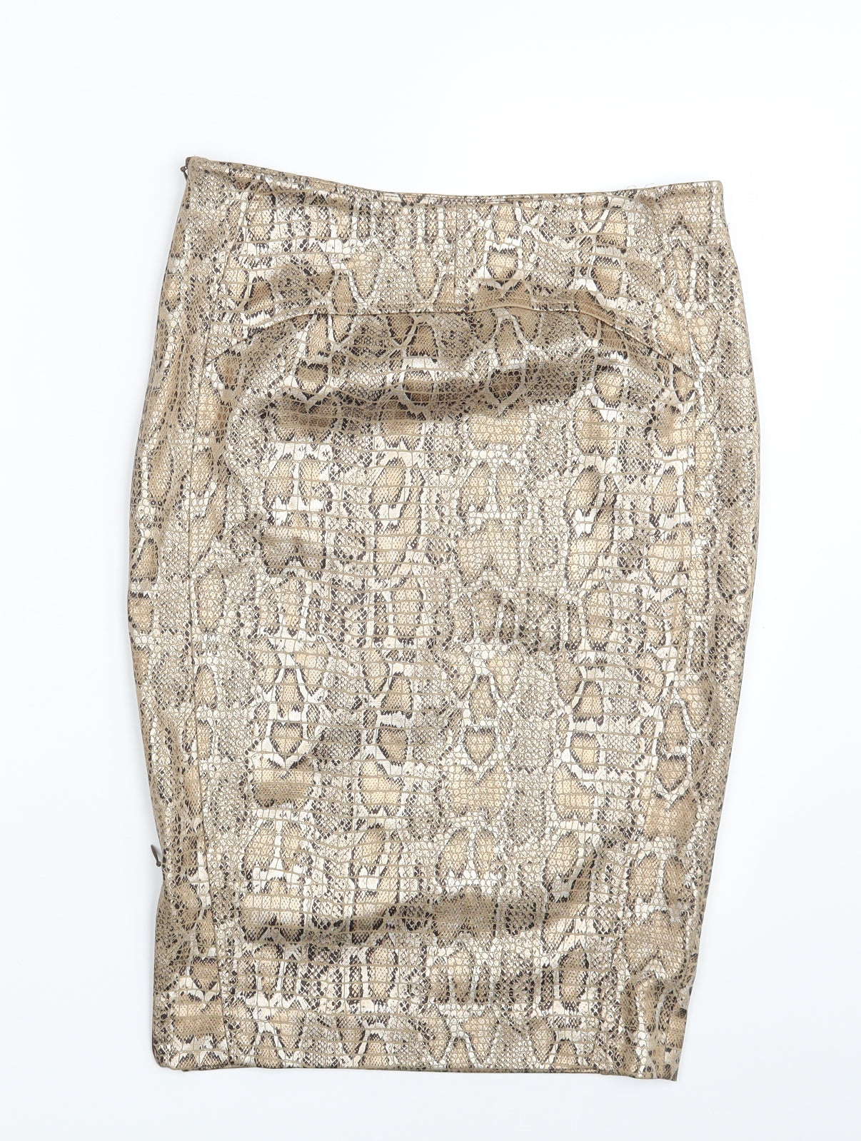 Vicolo Womens Gold Animal Print  Straight & Pencil Skirt One Size