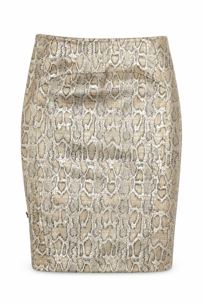 Vicolo Womens Gold Animal Print  Straight & Pencil Skirt One Size
