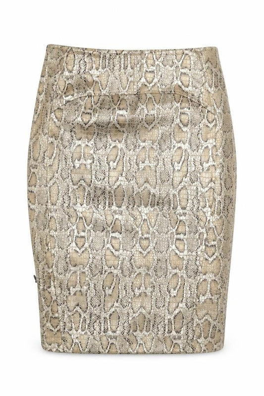 Vicolo Womens Gold Animal Print  Straight & Pencil Skirt One Size