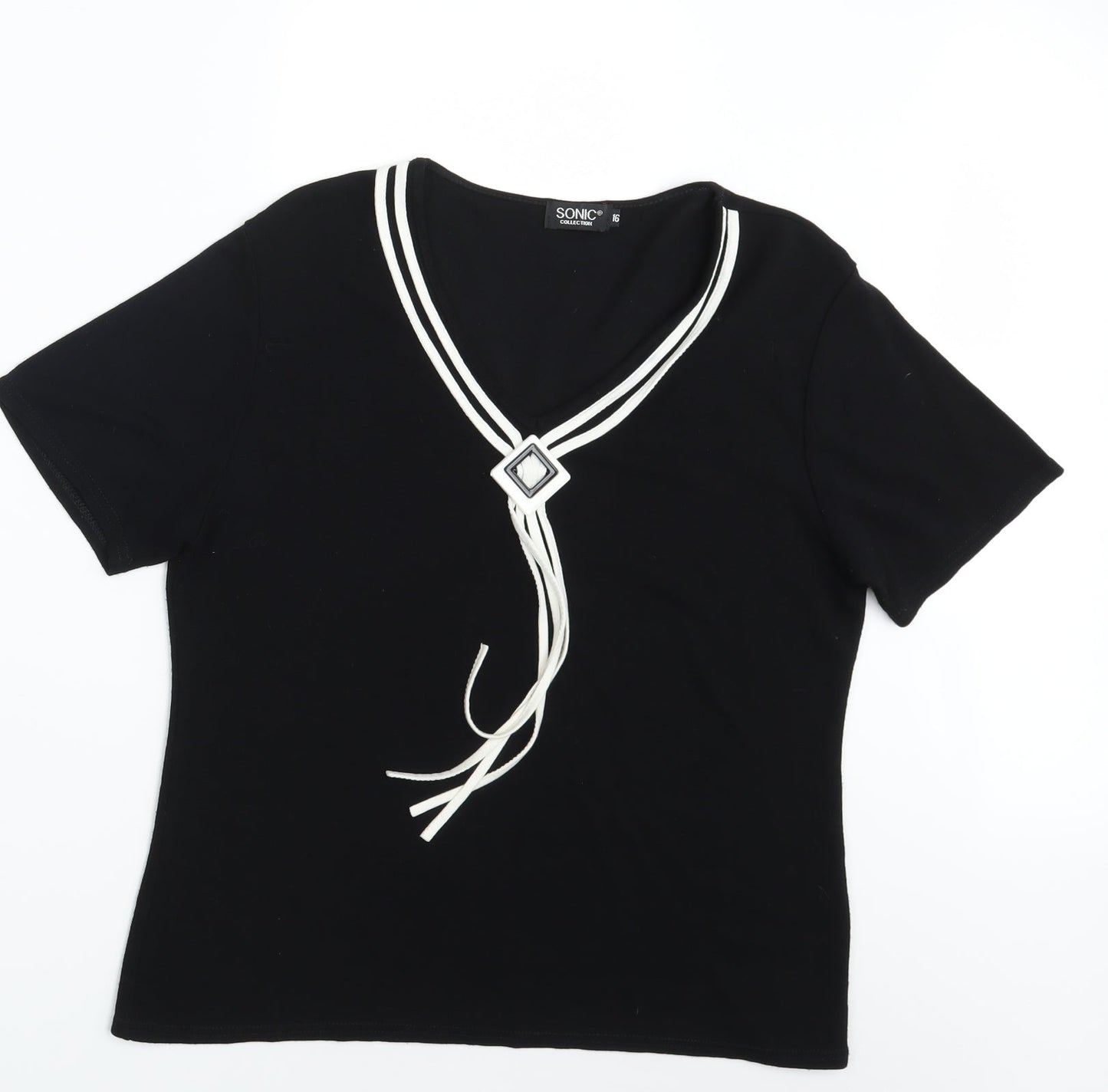 Sonic Womens Black   Basic T-Shirt Size 16